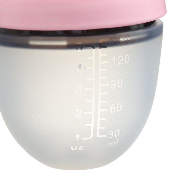 Бутылочка для кормления M&B, ШГ Ø70мм, 150мл., силиконовая колба, цвет розовый