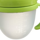 Бутылочка для кормления M&B, широкое горло Ø70 мм, от 3 мес, 150 мл., с ручками, силиконовая колба, зеленый - Фото 8