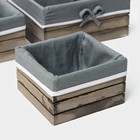 Набор интерьерных корзин ручной работы LaDо́m, квадратные, 3 шт, размер: 15×15×9 см, 19×19×10 см, 23×23×11 см - фото 9629357