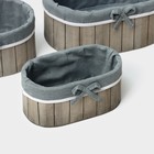 Корзины для хранения LaDо́m, 3 шт., ручной работы, овал - Фото 5