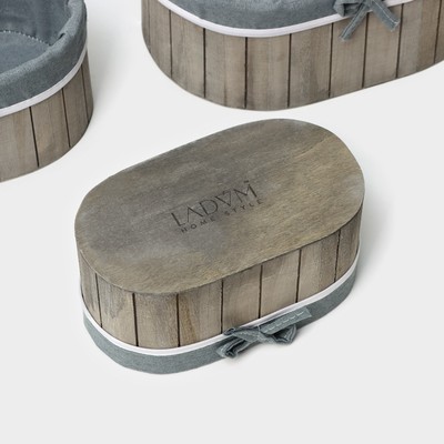 Корзины для хранения LaDо́m, 3 шт., ручной работы, овал