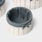Набор интерьерных корзин ручной работы LaDо́m, круглые, 3 шт, размер: 15×15×9 см, 19×19×10 см, 23×23×11 см - фото 9629375