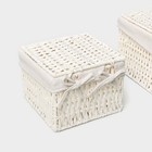 Набор интерьерных корзин ручной работы с крышкой LaDо́m, 2 шт, размер: 20×20×15 см, 25×25×18 см - Фото 6
