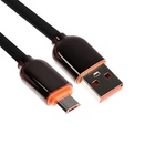 Кабель MicroUSB - USB, 2.4 A, оплётка PVC, 1 метр, чёрный - Фото 1
