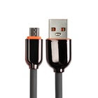 Кабель MicroUSB - USB, 2.4 A, оплётка PVC, 1 метр, серый - фото 9629468