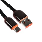 Кабель Type-C - USB, 6 A, оплётка PVC, 1 метр, чёрный - фото 12199910