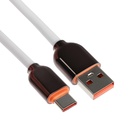 Кабель Type-C - USB, 6 A, оплётка PVC, 1 метр, белый - Фото 1