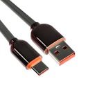 Кабель Type-C - USB, 6 A, оплётка PVC, 1 метр, серый - фото 12199922
