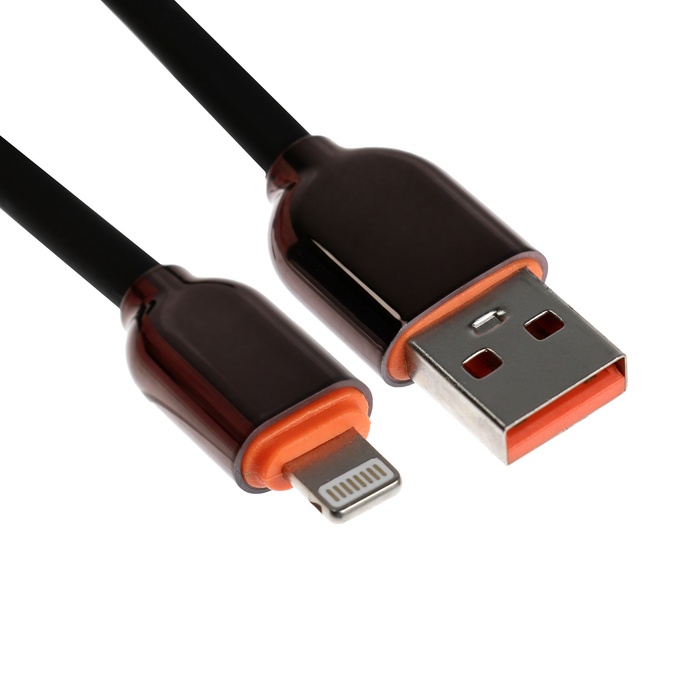 Кабель Lightning - USB, 6 A, оплётка PVC, 1 метр, чёрный - Фото 1