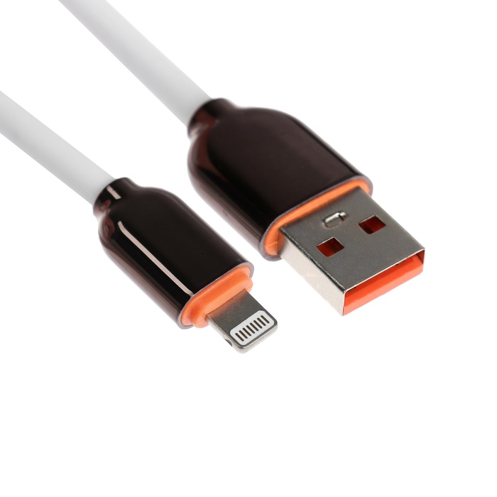 Кабель Lightning - USB, 6 A, оплётка PVC, 1 метр, белый - Фото 1