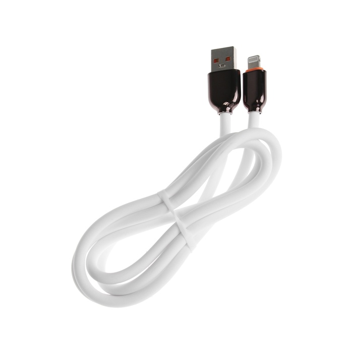 Кабель Lightning - USB, 6 A, оплётка PVC, 1 метр, белый