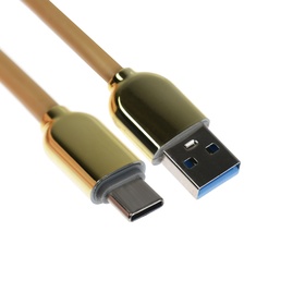 Кабель Type-C - USB, 6 А, оплётка TPE, морозоустойчивый, 1 метр, желтый
