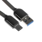 Кабель Type-C - USB, 6 А, оплётка TPE, морозоустойчивый, 1 метр, серый - фото 321412417