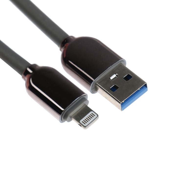 

Кабель Lightning - USB, 6 А, оплётка TPE, морозоустойчивый, 1 метр, серый