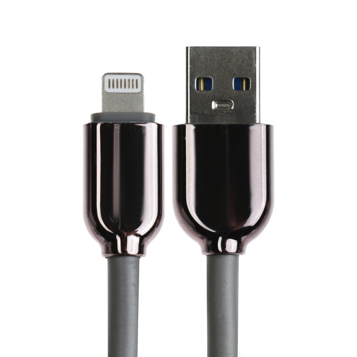 Кабель Lightning - USB, 6 А, оплётка TPE, морозоустойчивый, 1 метр, серый