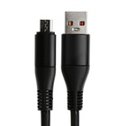 Кабель MicroUSB - USB, 2.4 A, оплётка TPE, утолщенный, 1 метр, чёрный - фото 9629546