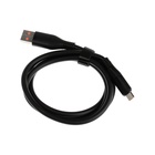 Кабель MicroUSB - USB, 2.4 A, оплётка TPE, утолщенный, 1 метр, чёрный - Фото 3