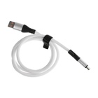 Кабель MicroUSB - USB, 2.4 A, оплётка TPE, утолщенный, 1 метр, белый - фото 9629552