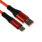 Кабель Type-C - USB, 5 A, оплётка TPE, утолщенный, 1 метр, оранжевый - фото 9629575