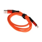 Кабель Type-C - USB, 5 A, оплётка TPE, утолщенный, 1 метр, оранжевый - фото 9629577