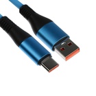 Кабель Type-C - USB, 5 A, оплётка TPE, утолщенный, 1 метр, синий - фото 321412470
