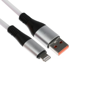 Кабель Lightning - USB, 5 A, оплётка TPE, утолщенный, 1 метр, белый