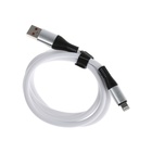 Кабель Lightning - USB, 5 A, оплётка TPE, утолщенный, 1 метр, белый - Фото 3