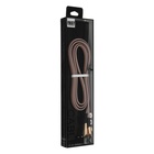 Кабель MicroUSB - USB, 2.4 А, оплётка ткань, плоский, 1 метр, коричневый - Фото 4