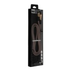 Кабель Lightning - USB, 2.4 А, оплётка ткань, плоский, 1 метр, коричневый - Фото 4