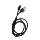 Кабель Type- C - USB, 2.1 А, оплётка нейлон, 1 метр, чёрный - Фото 3