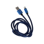 Кабель Lightning - USB, 2.1 А, оплётка нейлон, 1 метр, синий - Фото 3