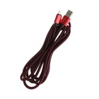 Кабель MicroUSB - USB, 2.1 А, оплётка нейлон, 2 метра, красный - Фото 3