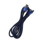 Кабель MicroUSB - USB, 2.1 А, оплётка нейлон, 2 метра, синий - Фото 3