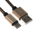 Кабель Type- C - USB, 2.1 А, оплётка нейлон, 2 метра, золотистый - фото 321468074