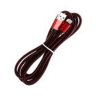 Кабель Lightning - USB, 2.1 А, оплётка нейлон, 2 метра, красный - Фото 3