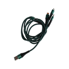 Кабель 3 в 1, MicroUSB/Type-C/Lightning - USB, 3 А, 1.25 метра,зелёный - Фото 3