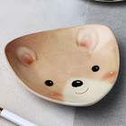 Тарелка керамическая «Мишка», 13.5 х 13.5 см, цвет бежевый - фото 4439135