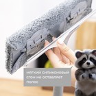 Щётка для окон с гибким механизмом Raccoon, поворот насадки 180°, телескопический черенок, длина 131 см, насадка из микрофибры 31×6,5 см 10069632 - фото 359876