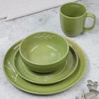 Тарелка керамическая «Олива», 19.6 см, цвет зелёный - фото 4439165