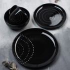 Тарелка керамическая «Орнамент», 27 см, цвет чёрный - фото 4439253
