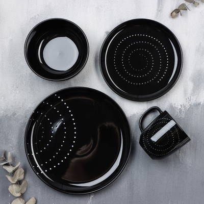 Кружка керамическая «Орнамент», 450 мл, цвет чёрный