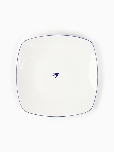 Тарелка керамическая «Ласточка», 18 х 18 см, цвет белый