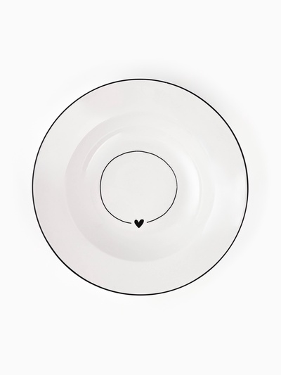 Глубокая тарелка керамическая «С любовью», 22.4 см, 300 мл, цвет белый