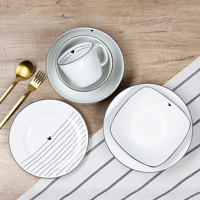 Глубокая тарелка керамическая «С любовью», 22.4 см, 300 мл, цвет белый