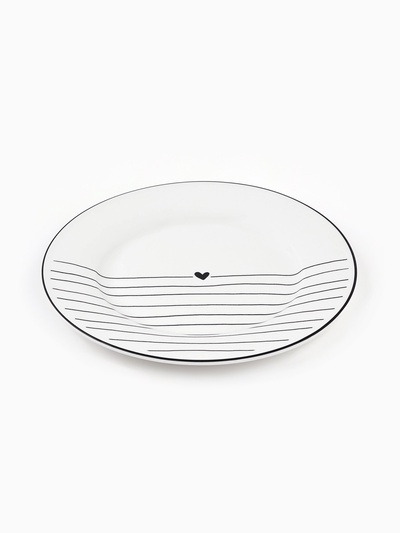 Тарелка керамическая «С любовью», 20 см, цвет белый