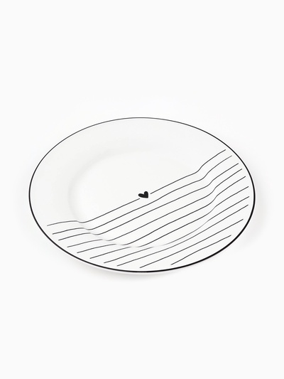 Тарелка керамическая «С любовью», 20 см, цвет белый