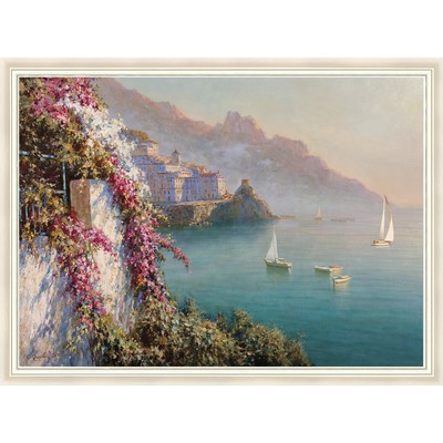 Репродукция картины «Амальфи. Цветы над морем», 50х70 см, рама 55-008W