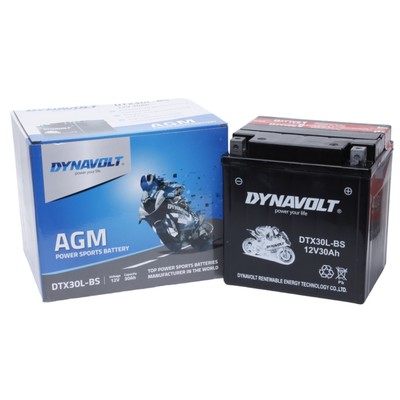 Аккумулятор Dynavolt DTX30L-BS, 12V, AGM, Обратная, 350 А, 167х127х176