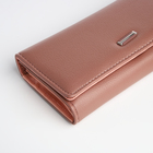 Кошелёк женский на магните, цвет пудровый - фото 23909341