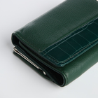 Кошелёк женский на магните, цвет зелёный - фото 23909382